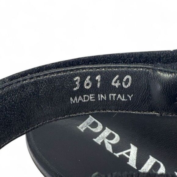 PRADA Cloudburst Pink & Beige Knit Logo Ankle Strap Slingback Sandals Si… - Picture 11 of 14